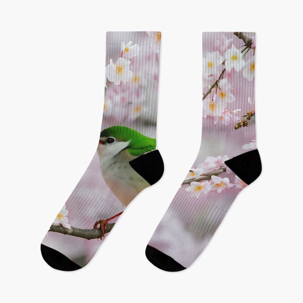 Item preview, Little Bird On Pink Blossom Flower Tree designed and sold by Bunmigraphics .