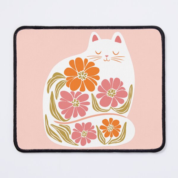 Item preview, Pink Orange Sitting Boho Cat designed and sold by michelledraws.