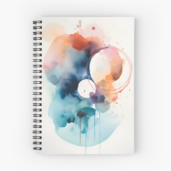 Aperçu de l'œuvre Peinture abstraite à l’aquarelle apaisante, art mural de chambre à coucher en cercle coloré cool, impression d’art, nuages d’eau dégoulinants créée et vendue par Lightweav.