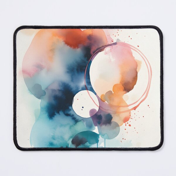 Aperçu de l'œuvre Peinture abstraite à l’aquarelle apaisante, art mural de chambre à coucher en cercle coloré cool, impression d’art, nuages d’eau dégoulinants créée et vendue par Lightweav.