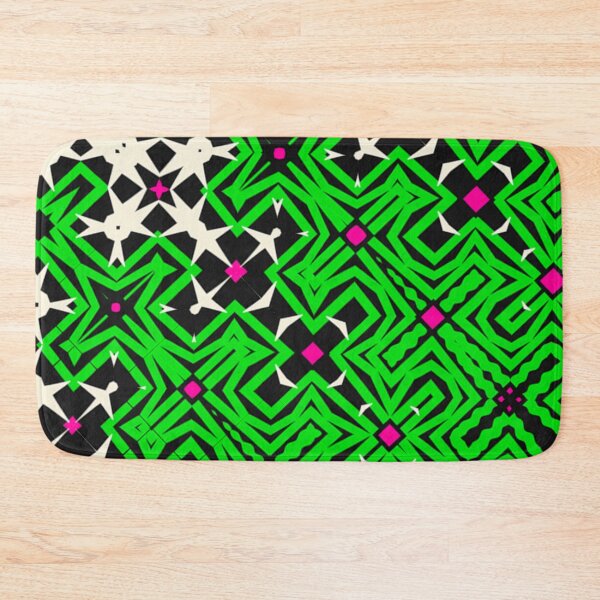 Item preview, Tessellation pattern art,kaleidoscopic art,green and white pattern designed and sold by OwlWorks.