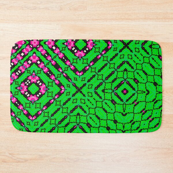 Item preview, Green and Pink Colorful Chaos Tesselated Kaleidoscopic Diagonal Pattern designed and sold by OwlWorks.