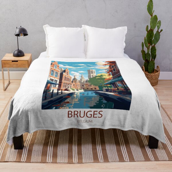 Item preview, Vintage minimal retro travel poster of Bruges, Belgium designed and sold by pod24.