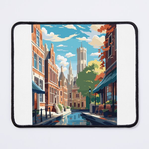 Item preview, Vintage minimal retro travel poster of Bruges, Belgium designed and sold by pod24.