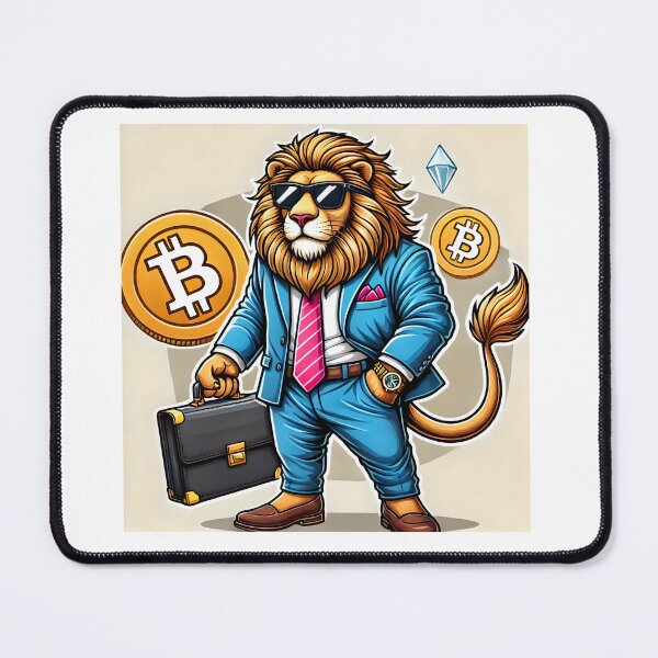Item preview, Bitcoin & crypto luxury lifestyle lion in suit designed and sold by NoCompetition.