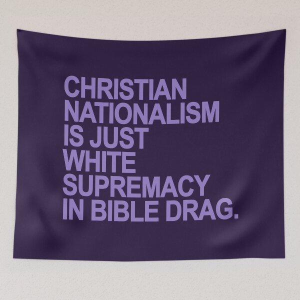 Item preview, Christian Nationalism is just White Supremacy in Bible Drag (lavender) designed and sold by Thelittlelord.