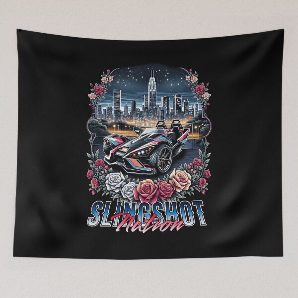 Item preview, Slingshot Nation Cool Car Graphic Tee, City Skyline Art designed and sold by boujeedrpc.