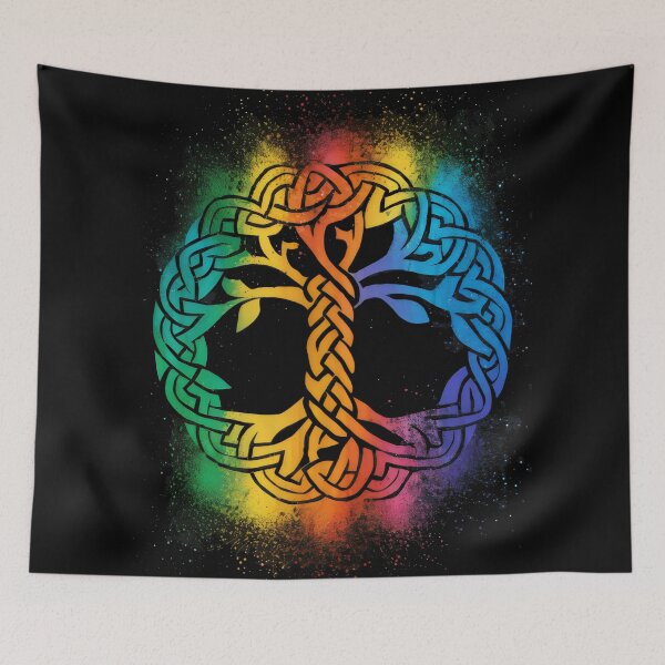Item preview, The Celtic Tree of Life A Rainbow Born on Black designed and sold by CELTIC-DESIGNS.