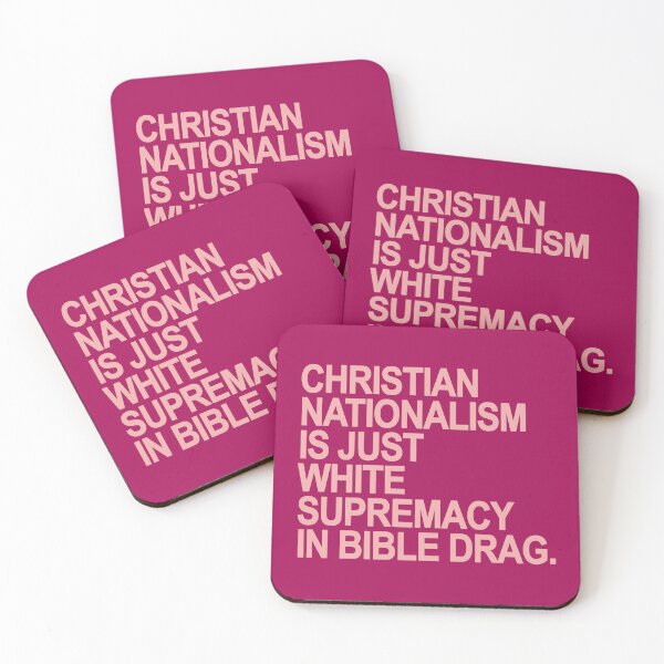 Item preview, Christian Nationalism is just White Supremacy in Bible Drag (pink) designed and sold by Thelittlelord.