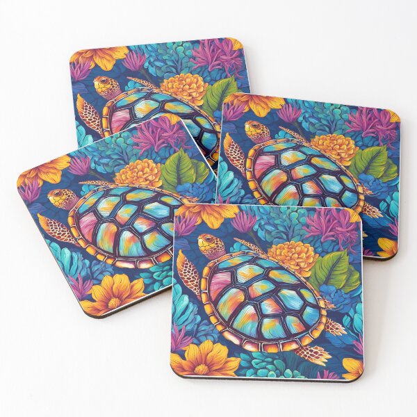 Item preview, hell of Many Colors: A Vibrant Sea Turtle Explores the Reef  designed and sold by FitEnvy.