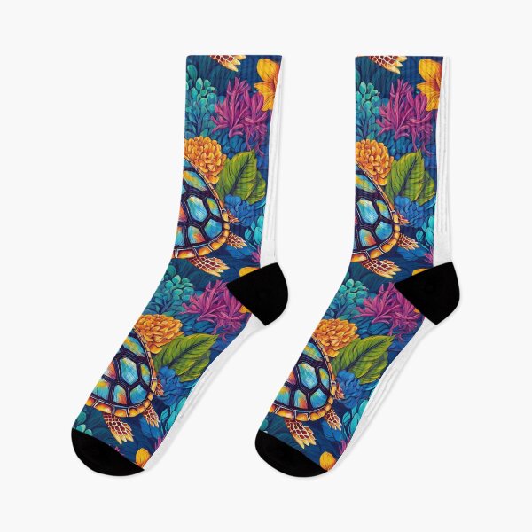Item preview, hell of Many Colors: A Vibrant Sea Turtle Explores the Reef  designed and sold by FitEnvy.