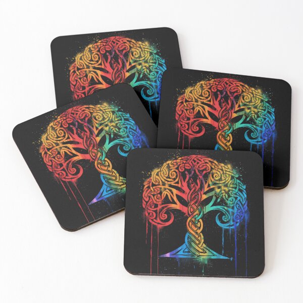 Item preview, The Celtic Tree of Life A Rainbow Born on Black designed and sold by CELTIC-DESIGNS.