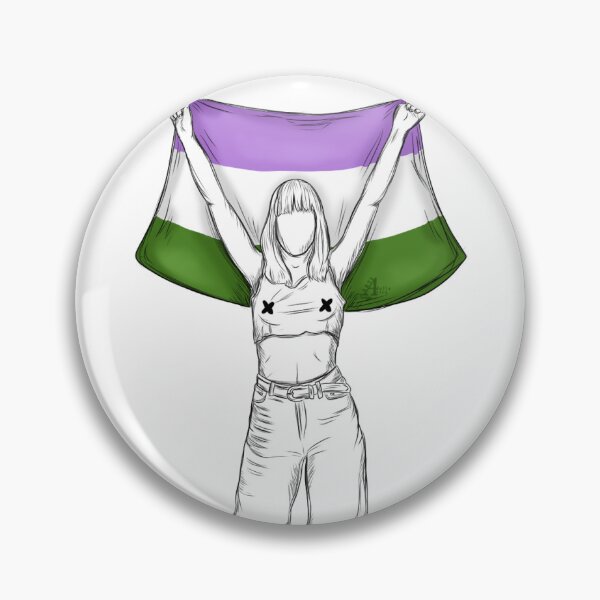 Item preview, Måneskin Victoria De Angelis with gender queer flag designed and sold by ArteDellaVitaDE.