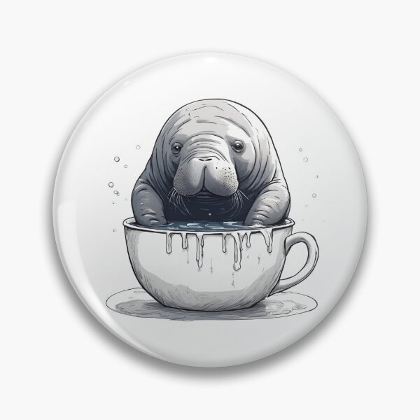 Artikelvorschau, Seekuh-Teetasse Badekunst entworfen und verkauft von Justina Designs.