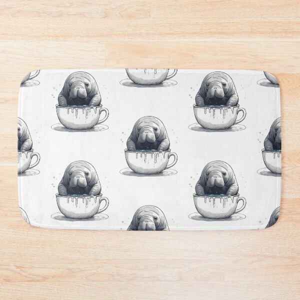 Item preview, Manatee Teacup Bath Art designed and sold by Justina Designs.