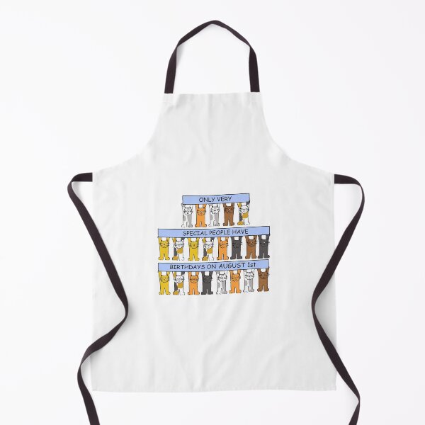 Item preview, August 1st Birthday Cute Cartoon Cats Holding Banners designed and sold by KateTaylor.