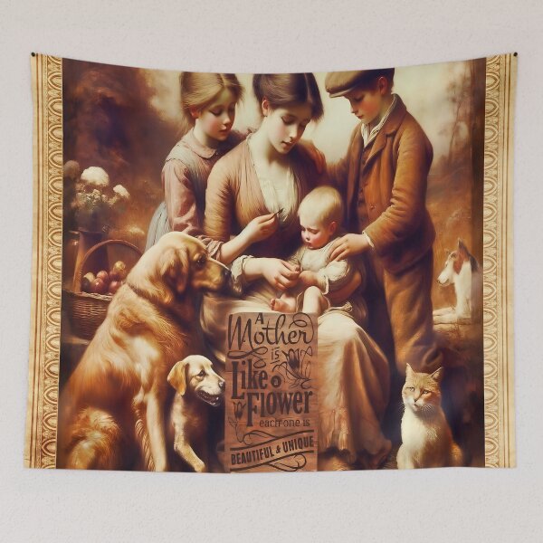 Item preview, A Mother is Like a Flower Vintage Art designed and sold by gleefulme.