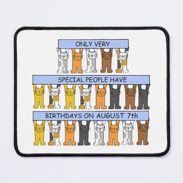 Item preview, August 7th Birthday Cats Holding Banners designed and sold by KateTaylor.