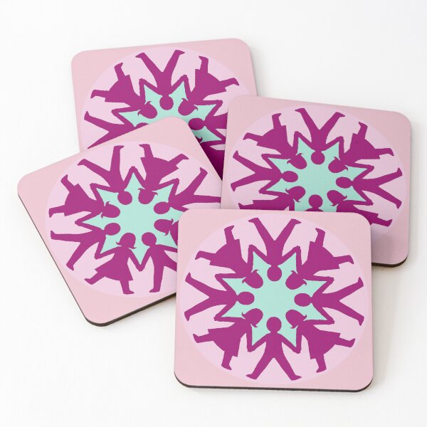 Item preview, Hand Drawn Paper Doll Chain Stars Pattern on Pink designed and sold by scome.
