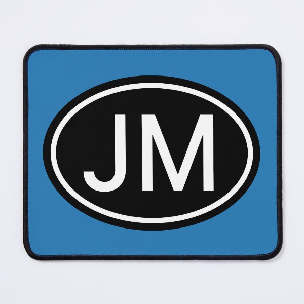 Item preview, JM Initials Monogram Oval White Letters designed and sold by Jeallan Designs.