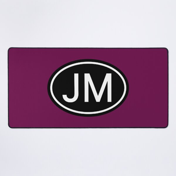 Item preview, JM Initials Monogram Oval White Letters designed and sold by Jeallan Designs.