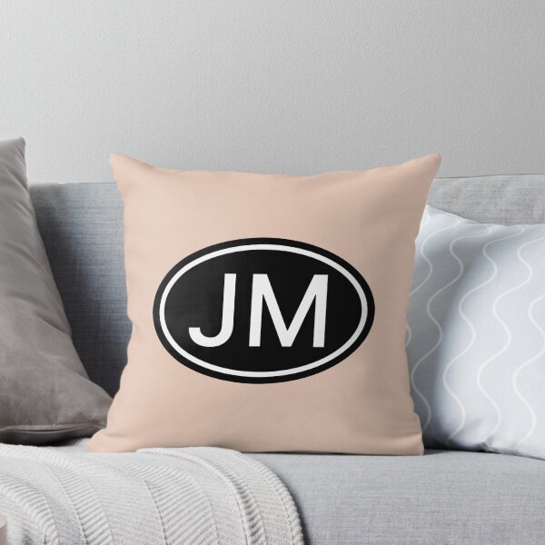 Item preview, JM Initials Monogram Oval White Letters designed and sold by Jeallan Designs.