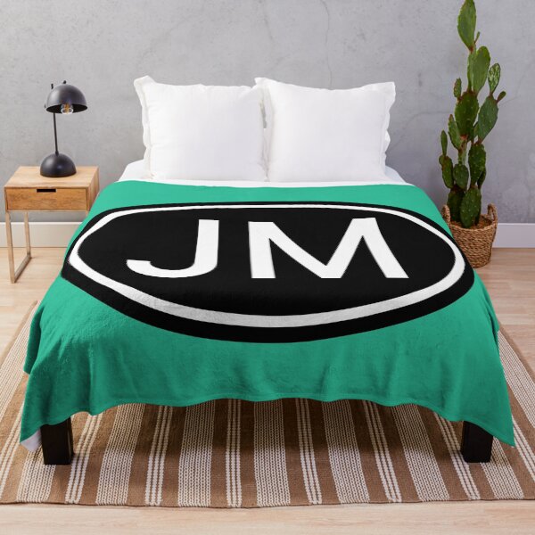 Item preview, JM Initials Monogram Oval White Letters designed and sold by Jeallan Designs.