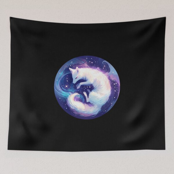 Item preview, White Fox // Aesthetic White Fox // Galaxy and Stars //  Polar Fox designed and sold by SMARTKIT  DESIGNAGENCY.