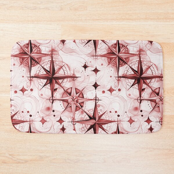 Item preview, Seamless Red Compass Watercolor Pattern designed and sold by MadeInR.