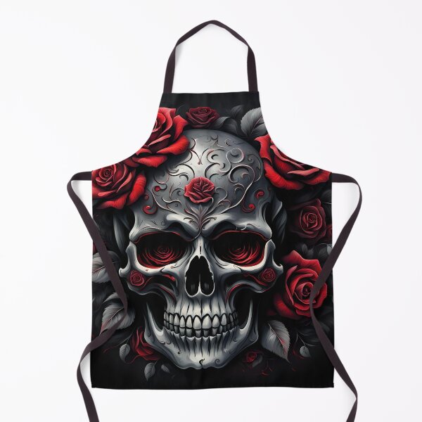Item preview, Dramatic and beautiful scull with red roses designed and sold by Magixa.