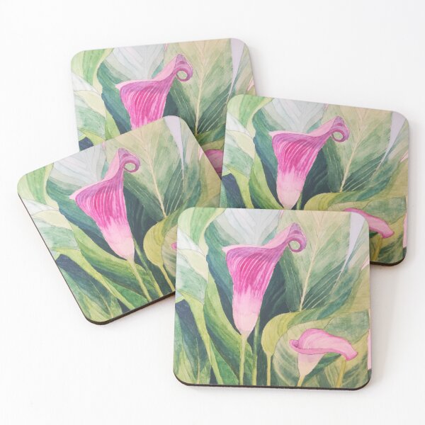 Item preview, Pink Calla lilies watercolour painting  designed and sold by esvb.