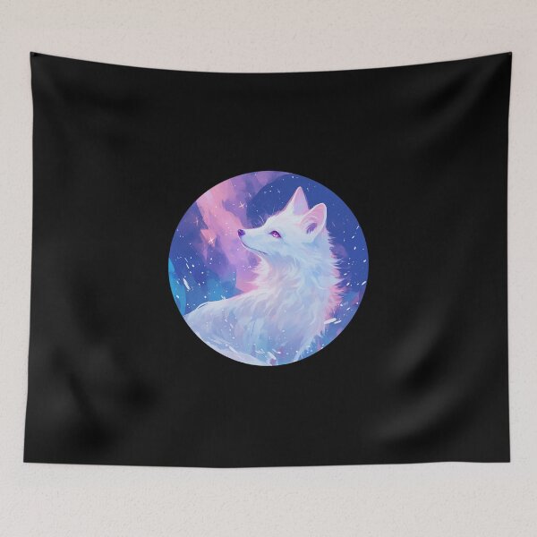 Item preview, White Fox // Aesthetic White Fox // Galaxy and Stars //  Polar Fox designed and sold by SMARTKIT  DESIGNAGENCY.