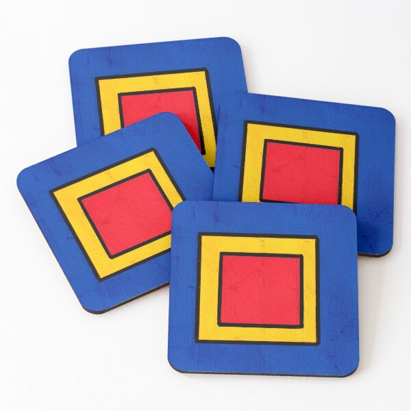 Item preview, Red Blue Yellow Geometric Abstract Acrylic Painting designed and sold by abstractartalex.
