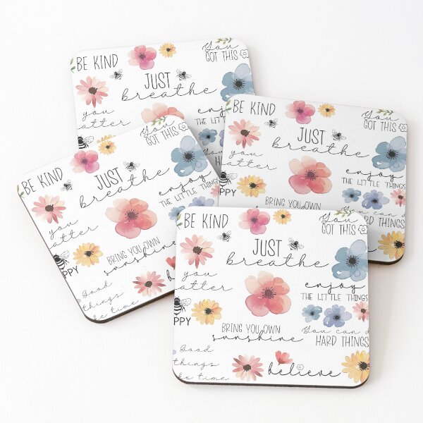 Item preview, Positive affirmations inspirational sayings with watercolor  flowers designed and sold by Inktown.