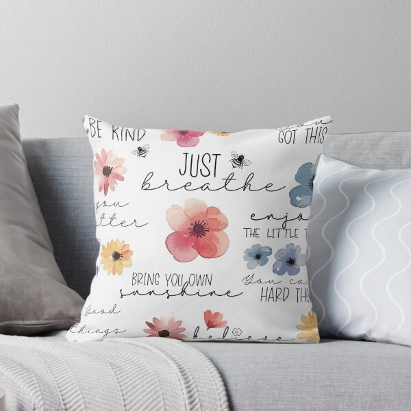 Item preview, Positive affirmations inspirational sayings with watercolor  flowers designed and sold by Inktown.