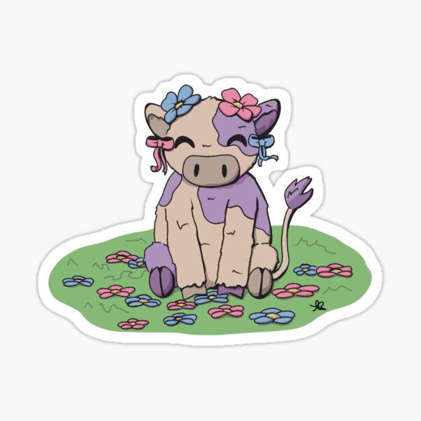 Item preview, Nelly The Flower Cow designed and sold by LemonBubblesArt.