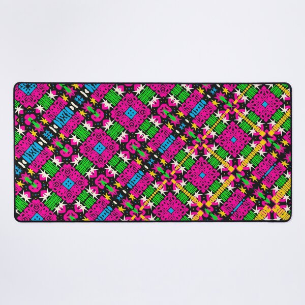 Item preview, Urban Inferno: Striking Black,Green and Pink Tesselated Kaleidoscope Pattern designed and sold by OwlWorks.