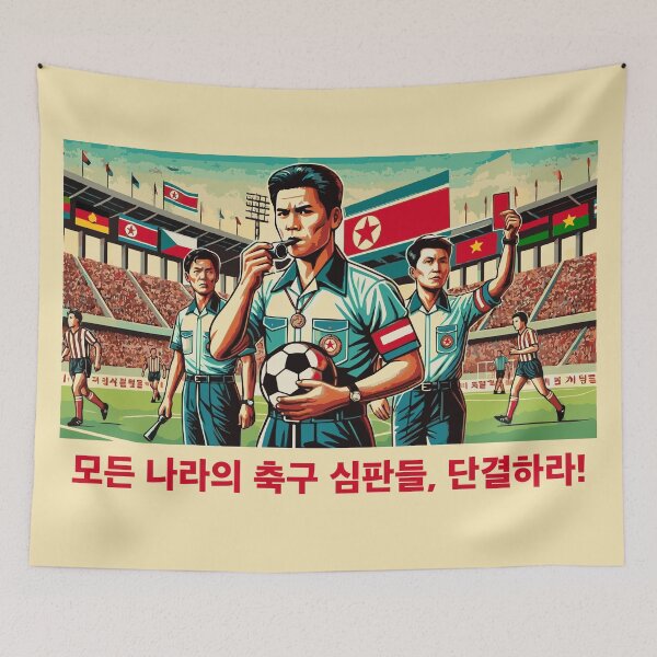 Item preview, “Soccer Referees of All Countries, Unite!” DPRK North Korea designed and sold by dqb1242.