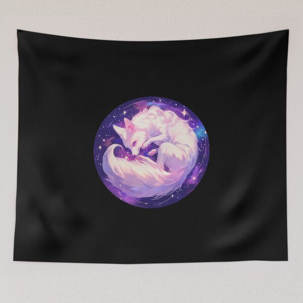 Item preview, White Fox // Aesthetic White Fox // Galaxy and Stars //  Polar Fox designed and sold by SMARTKIT  DESIGNAGENCY.