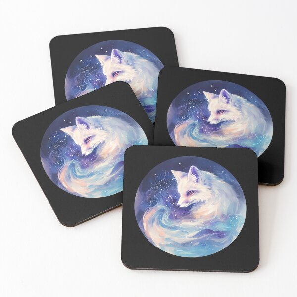 Item preview, White Fox // Aesthetic White Fox // Galaxy and Stars //  Polar Fox designed and sold by SMARTKIT  DESIGNAGENCY.