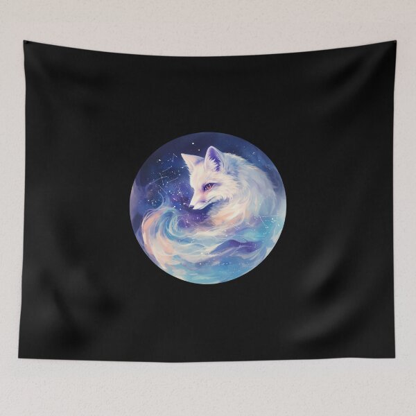 Item preview, White Fox // Aesthetic White Fox // Galaxy and Stars //  Polar Fox designed and sold by SMARTKIT  DESIGNAGENCY.
