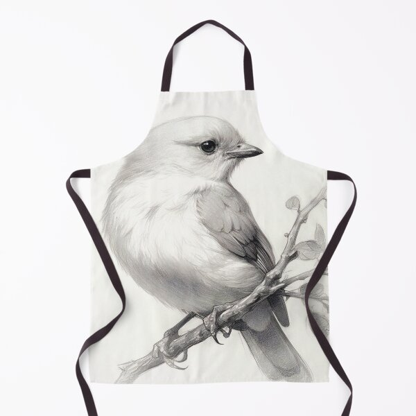 Item preview, Black and White Bird Pencil Drawing designed and sold by Pencil-Art.