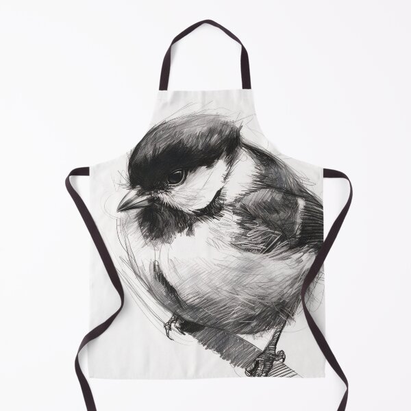 Item preview, Black and White Bird Pencil Drawing designed and sold by Pencil-Art.