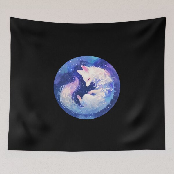 Item preview, White Fox // Aesthetic White Fox // Galaxy and Stars //  Polar Fox designed and sold by SMARTKIT  DESIGNAGENCY.