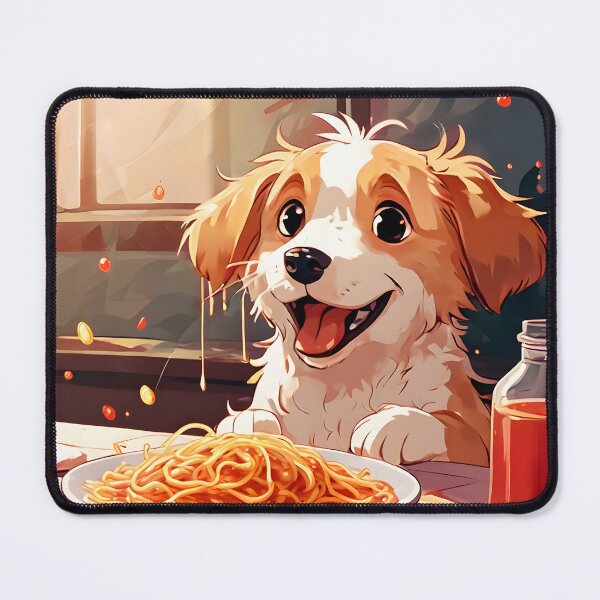 Item preview, Dog eating spaghetti designed and sold by ArtsyWishesShop.