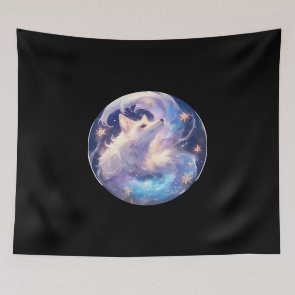 Item preview, White Fox // Aesthetic White Fox // Galaxy and Stars //  Polar Fox designed and sold by SMARTKIT  DESIGNAGENCY.
