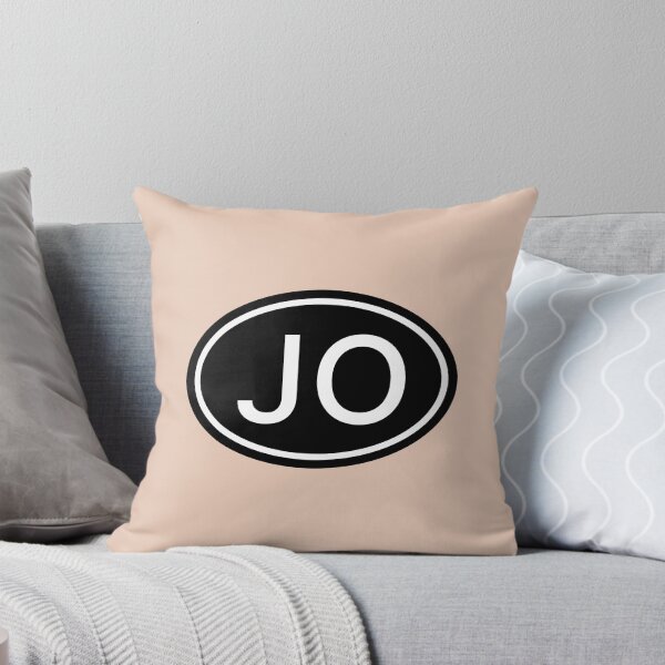 Item preview, JO Initials Monogram Oval White Letters designed and sold by Jeallan Designs.