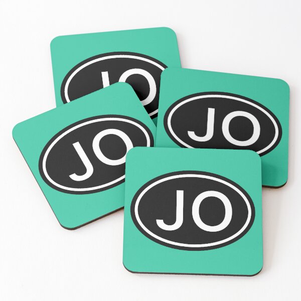 Item preview, JO Initials Monogram Oval White Letters designed and sold by Jeallan Designs.