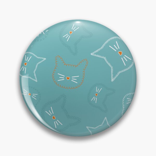 Aperçu de l'œuvre Chats cousus Sarcelle créée et vendue par PasdeChatDesign.