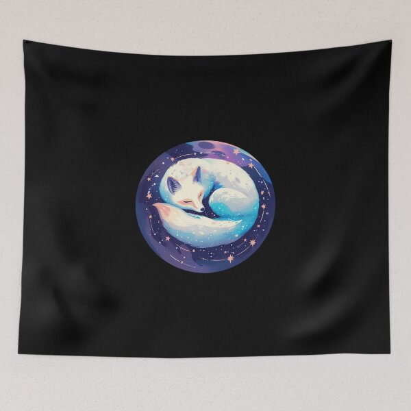 Item preview, White Fox // Aesthetic White Fox // Galaxy and Stars //  Polar Fox designed and sold by SMARTKIT  DESIGNAGENCY.